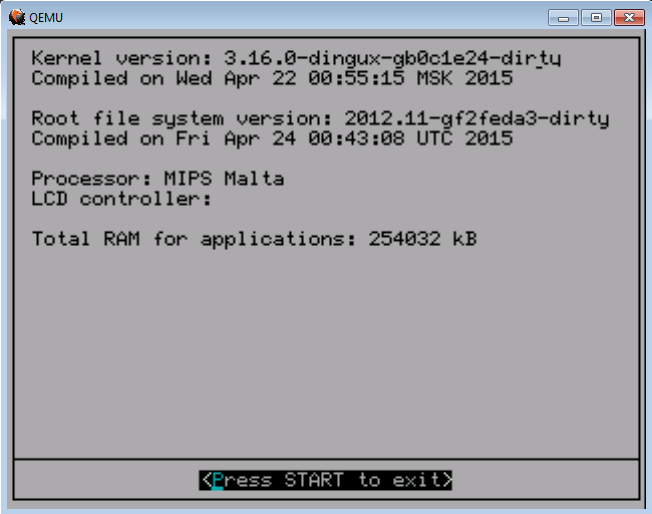 System Info shows MIPS Malta processor